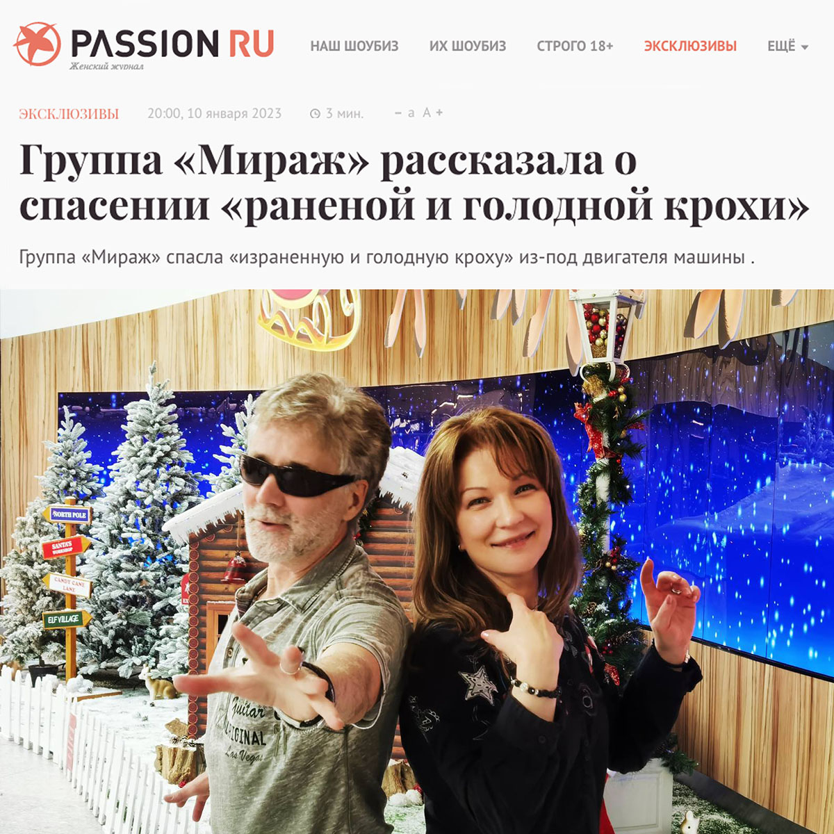 Passion - Группа «Мираж» рассказала о спасении «раненой и голодной крохи» -  ГРУППА МИРАЖ - Официальный сайт